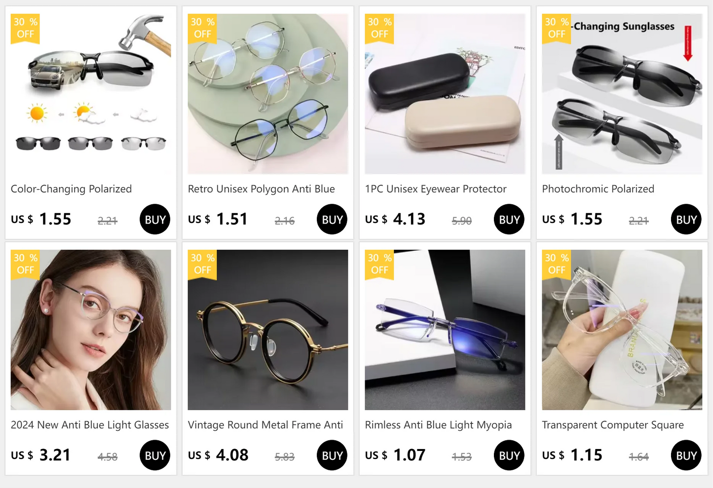 Reading Glasses 0 -1.0 To -4.0 Myopia Glasse Rimless Anti Blue Light Men Myopia Glasses Frameless Nearsighted Eyeglasses Unisex