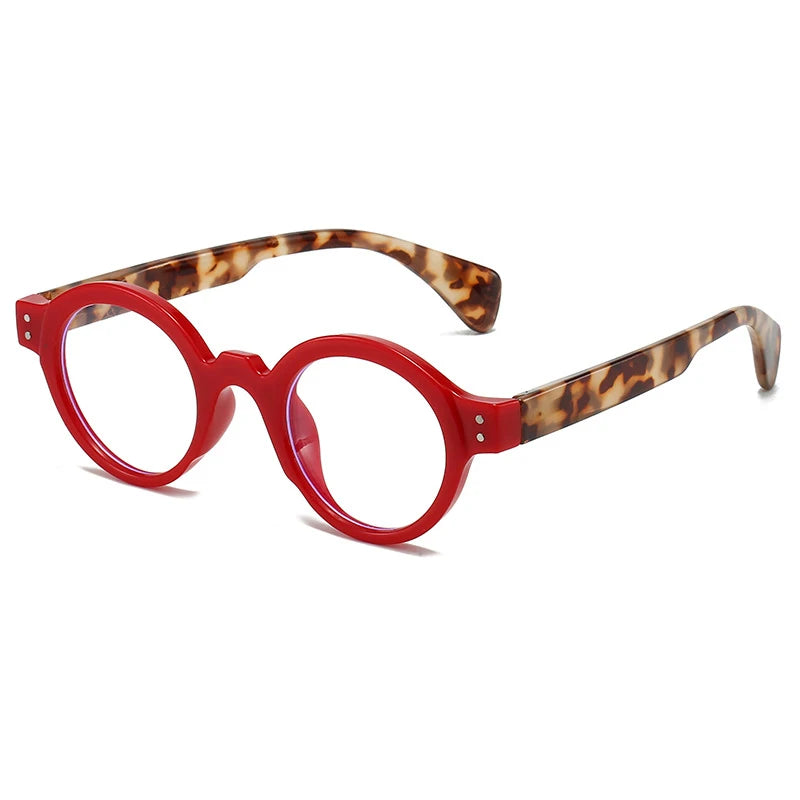Reading Glasses Retro Round Spring Hinge Blue Light Blocking Woman Men Classic Presbyopia Reader Glasses Diopter +1.0 To +4.0