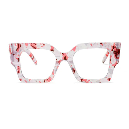 COMPUTER GLASSES / EXECUTIVE Textured Tea Retro Thick Temples Square Big Frame Men Women Trending Styles Optical Fashion Computer Glasses
