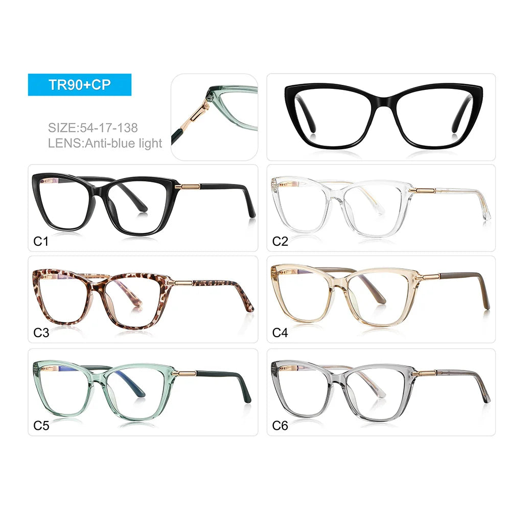 ANTI BLUE LIGHT Women Eye Blue Light Blocking Computer Glasses Cat Eye Fashion Glasses