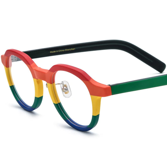 COMPUTER GLASSES / EXECUTIVE Multicolor Matte Acetate  Women  Fashion Round Eyeglasses Optical Spectacle Retro Men Eyewear