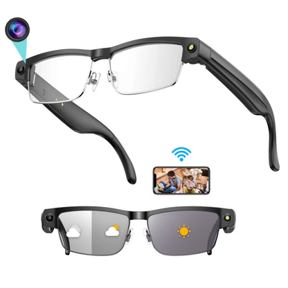 Smart Sunglass with Camera 8MP Pixel 4GB Memory Automatic Color-changing Lenses Wi Fi AI Translate Chat GPT Polaroid Glasses