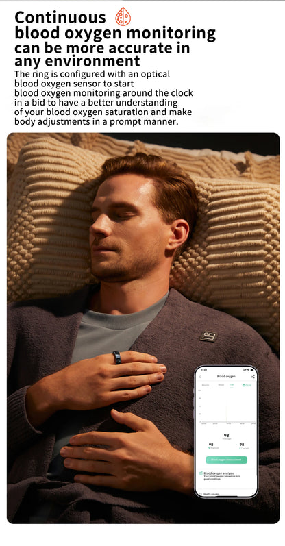 Sports Smart Health Ring  BT 5.2 Heart Rate Blood Pressure Oxygen Monitor Fitness tracker Smart Ring NFC with App