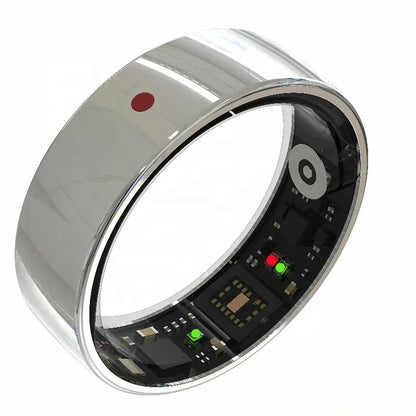 RM1A Smart Health Ring Couples Blood Oxygen & Heart Rate HRV Tracking Android App Controlled Steel Case