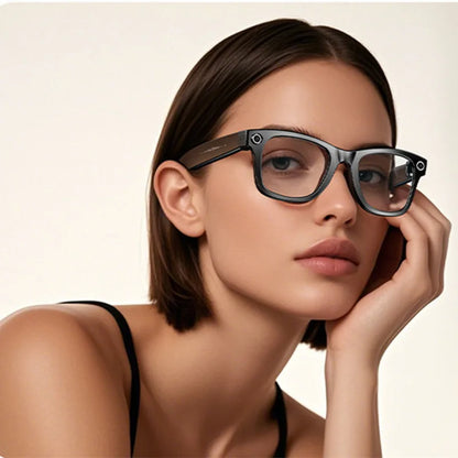 Ai Smart Glasses Unisex 8Mp Hd Camera Photo Video Intelligent Translation Camera Streaming Translationn Blue Tooth Calling Blue Light Ai Smart Glasses