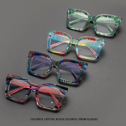 COMPUTER GLASSES / EXECUTIVE Square Glasses Frame Vintage Clear Glasses Trending Styles Blue Green Designer Fashion Computer Eyeglasses Brand