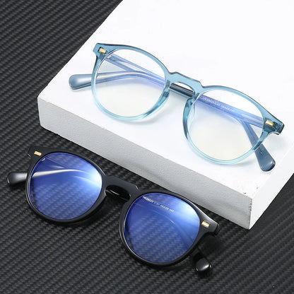 ANTI BLUE LIGHT Round Oval Eyeglasses Frame with  Lenses