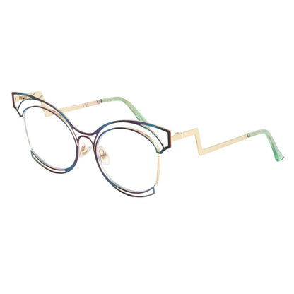COMPUTER GLASSES / EXECUTIVE Fashion Cat Eye Metal Anti Blue Light