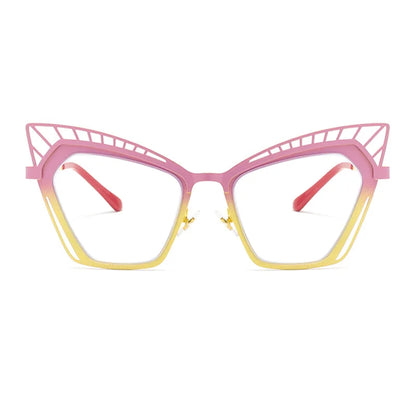 COMPUTER GLASSES / EXECUTIVE Personality Hollowed Cat Eye Anti-blue Glasses 2025 Fashion Metal Decorative Optical Spectacle Eyeglasses Ultra Light Glasses