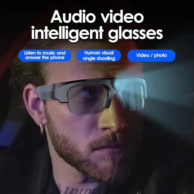 ANTI BLUE LIGHT Luxury Sunglasses DV Sunglasses Camera XV16 Earphones Photo BT Connection Voice Assistant 8GB Smart Glasses with Camera
