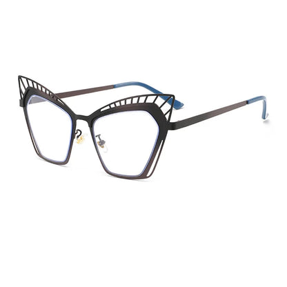 COMPUTER GLASSES / EXECUTIVE Personality Hollowed Cat Eye Anti-blue Glasses 2025 Fashion Metal Decorative Optical Spectacle Eyeglasses Ultra Light Glasses