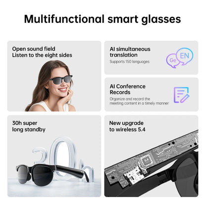 Ai Smart Glasses Unisex One-year Warranty  Outdoor Cycling Sports Glasses Wireless Headphones Smart Blue Tooth Sunglasses AI Translation Glasses