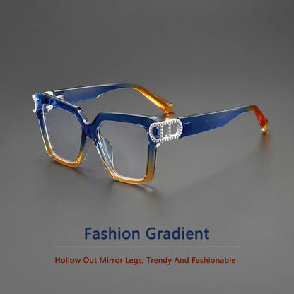 COMPUTER GLASSES / EXECUTIVE Square Optical Fashion Oversize Optical Eyeglass Frame Big Frame Eye Glasses Frames for Men With Lens Tr90 Blue light