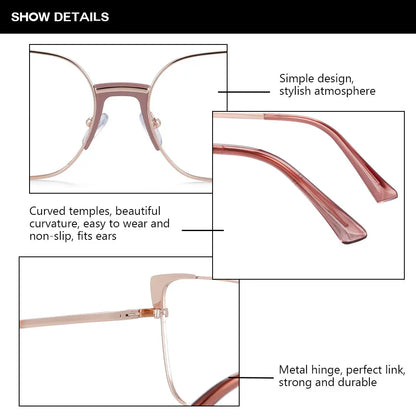 COMPUTER GLASSES / EXECUTIVE Cat Eye Rectangle Anti Blue Light