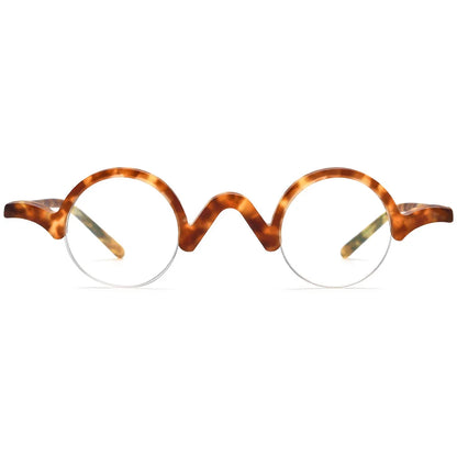 COMPUTER GLASSES / EXECUTIVE New Multi Color Round Frosted Acetate Eyewear Frame Men and Women Universal Exquisite Half-Rim Acetate Optical Frames