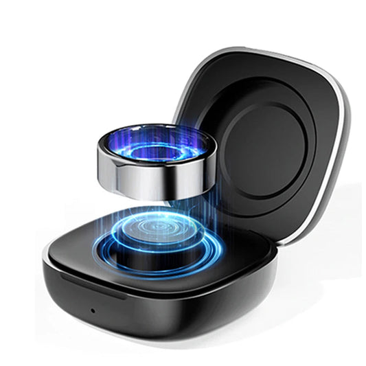 Luxury Silver Waterproof Heart Rate Smart ring Blood Health Risk Assessment Smart Ring for Men Women