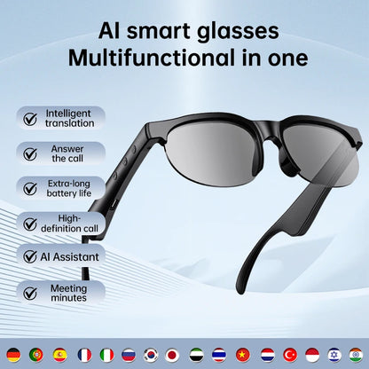 Ai Smart Glasses Unisex One-year Warranty  Outdoor Cycling Sports Glasses Wireless Headphones Smart Blue Tooth Sunglasses AI Translation Glasses
