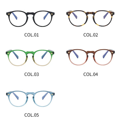 ANTI BLUE LIGHT Round Oval Eyeglasses Frame with  Lenses