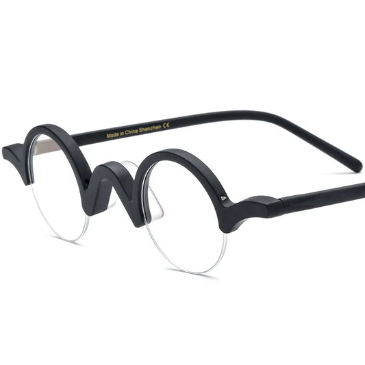 COMPUTER GLASSES / EXECUTIVE New Multi Color Round Frosted Acetate Eyewear Frame Men and Women Universal Exquisite Half-Rim Acetate Optical Frames