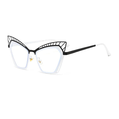COMPUTER GLASSES / EXECUTIVE Personality Hollowed Cat Eye Anti-blue Glasses 2025 Fashion Metal Decorative Optical Spectacle Eyeglasses Ultra Light Glasses