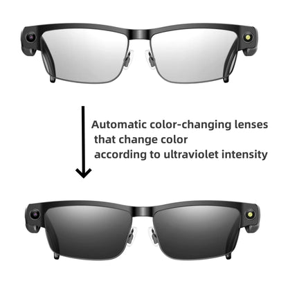 Smart Sunglass with Camera 8MP Pixel 4GB Memory Automatic Color-changing Lenses Wi Fi AI Translate Chat GPT Polaroid Glasses