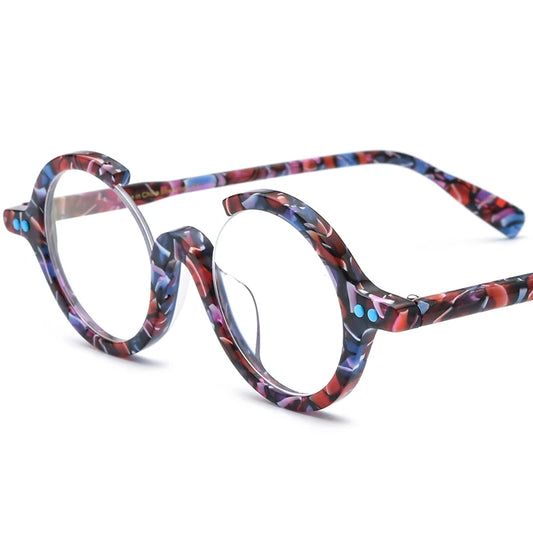 Acetate Glasses Frame Women 2025 New Brand Design Vintage Retro Round Eyeglasses Men Spectacle Optical Eyewear