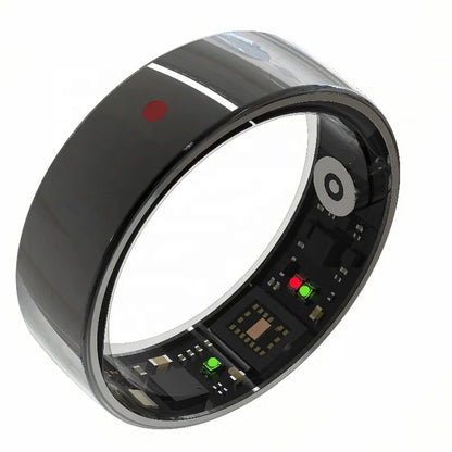 RM1A Smart Health Ring Couples Blood Oxygen & Heart Rate HRV Tracking Android App Controlled Steel Case