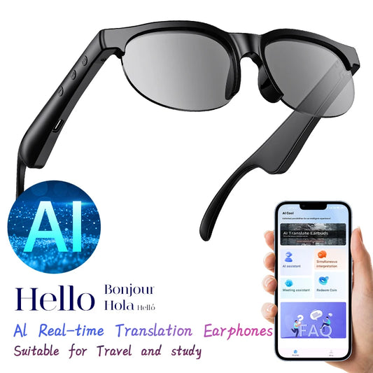 Ai Smart Glasses Unisex One-year Warranty  Outdoor Cycling Sports Glasses Wireless Headphones Smart Blue Tooth Sunglasses AI Translation Glasses