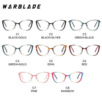 COMPUTER GLASSES / EXECUTIVE Trend New Fashion Metal Cat Eye Anti-Blue Light Luxury Women Glasses Brand Design Men Computer Reading Optical Spectacle Lentes