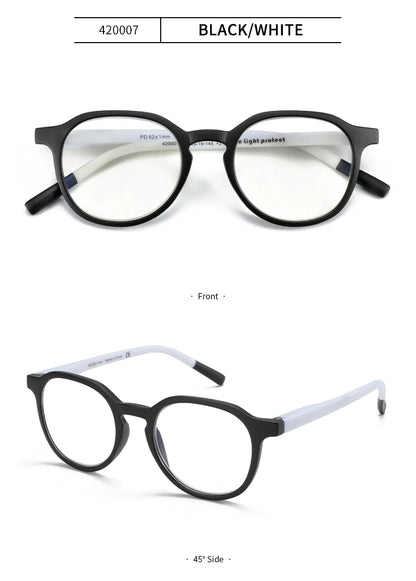 ANTI BLUE LIGHT Retro Circular  Glasses Blue Light Blocking Round Computer Eyeglasses for Unisex Fashion