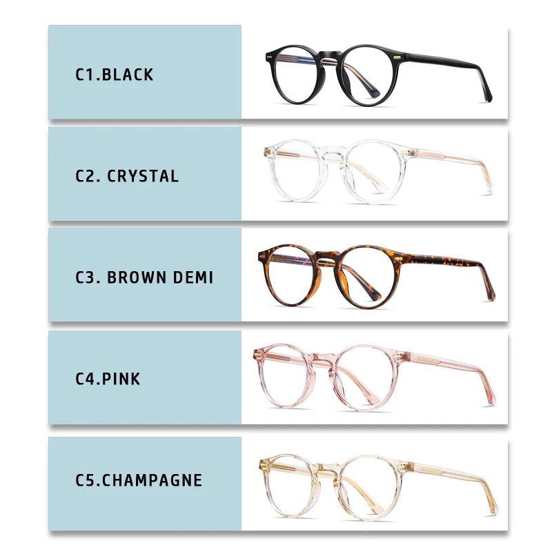 ANTI BLUE LIGHT Round Prescription Glasses Men's Eyeglasses Lunettes Myopia Lenses Eyepieces for Reading Glass Eyewear