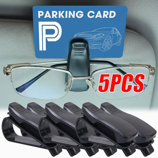 1-5PCS Universal Auto Sun Visor Glasses Car Accessories Box Sunglasses Clip Card Ticket Holder Stand Fastener Case Eyeglasses