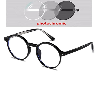 ANTI BLUE LIGHT Round Prescription Glasses For The Nearsighted Fashion TR90 Women Men Myopes Lunettes