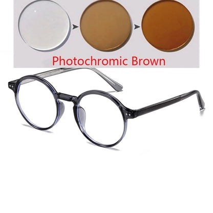 ANTI BLUE LIGHT Round Prescription Glasses For The Nearsighted Fashion TR90 Women Men Myopes Lunettes