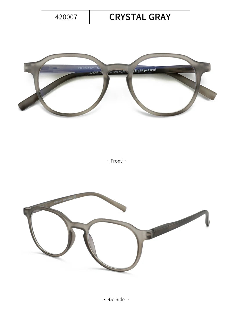 ANTI BLUE LIGHT Retro Circular  Glasses Blue Light Blocking Round Computer Eyeglasses for Unisex Fashion