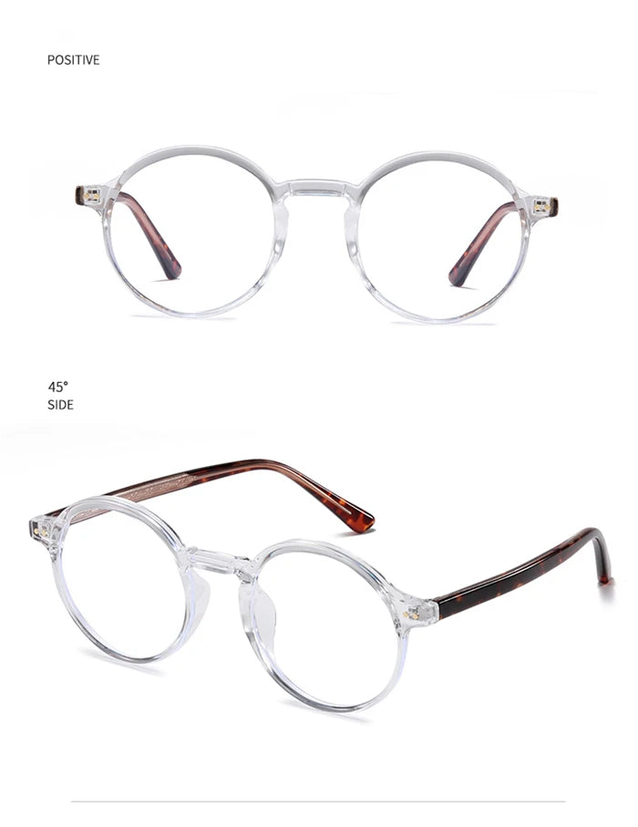 ANTI BLUE LIGHT Round Prescription Glasses For The Nearsighted Fashion TR90 Women Men Myopes Lunettes