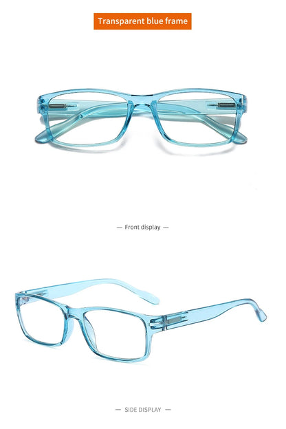 Reading Glasses Women Retro Anti Blue Light Clear Glasses Men Classic Rectangle Hyperopia Eyeglasses +1.0 +1.5 +2.0 +2.5 To +4.0