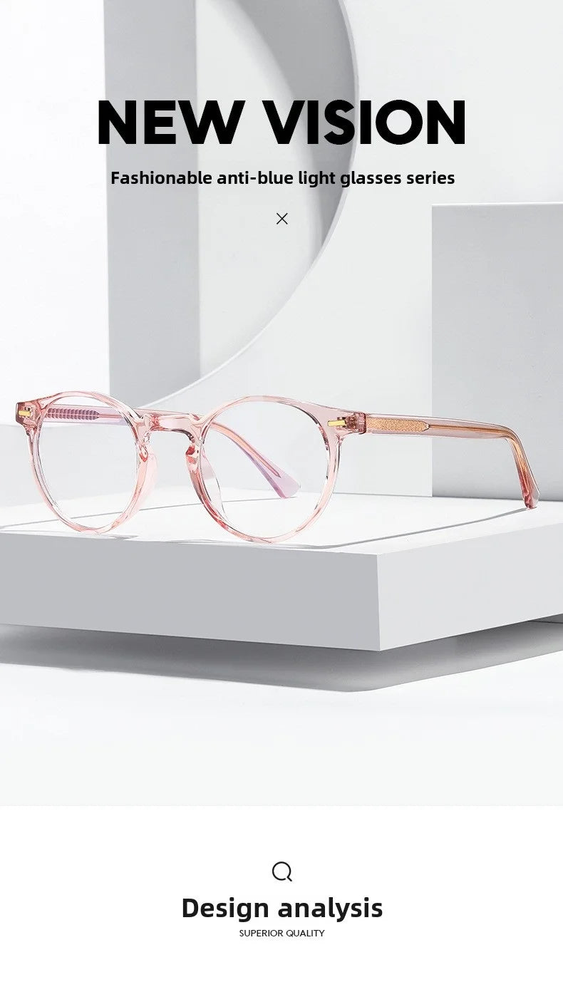 ANTI BLUE LIGHT Round Prescription Glasses Men's Eyeglasses Lunettes Myopia Lenses Eyepieces for Reading Glass Eyewear