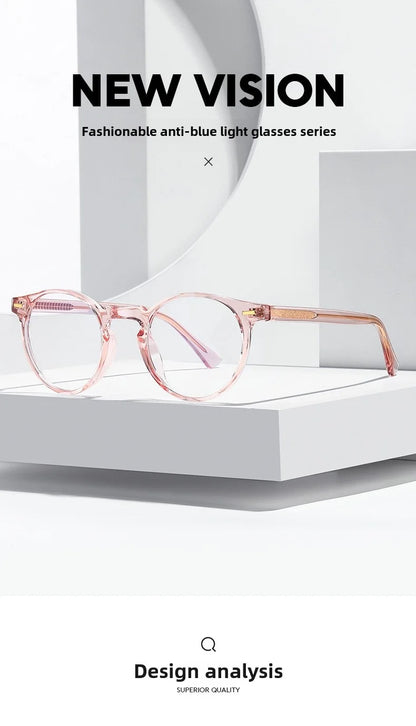 ANTI BLUE LIGHT Round Prescription Glasses Men's Eyeglasses Lunettes Myopia Lenses Eyepieces for Reading Glass Eyewear