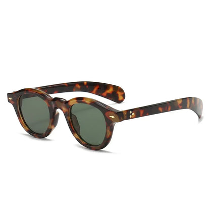 ANTI BLUE LIGHT  Round Women Glasses Frame Retro Sunglasses Rivets Decoration Optical Men Orange Eyeglasses Frame