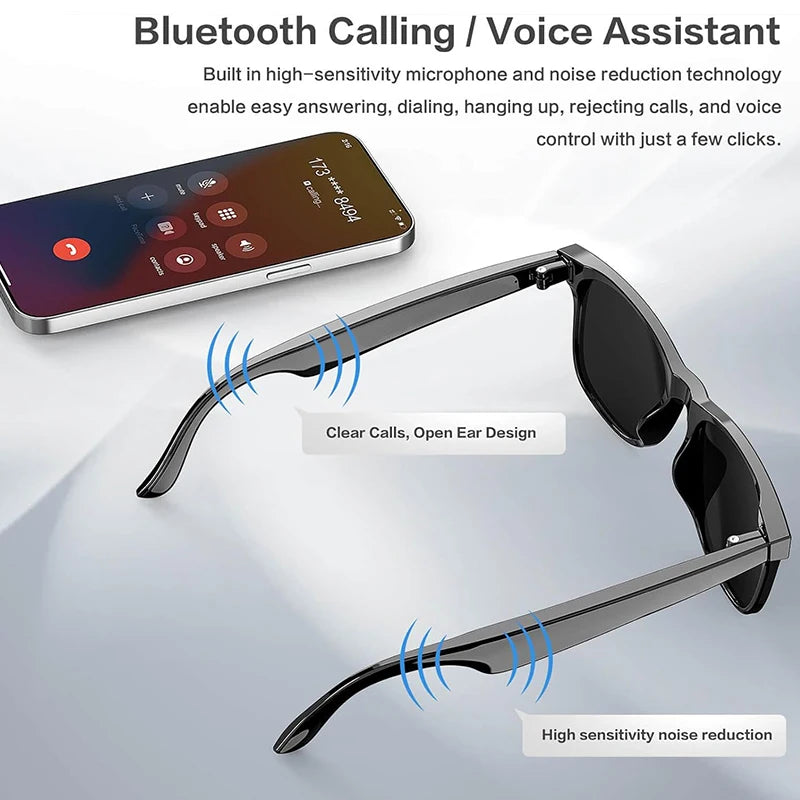 Ai Smart Glasses Unisex New Smart Glasses Recording Videos AI Photo Recognition Translation Call Sunglasses Men Women Waterproof Bluetooth Glasses