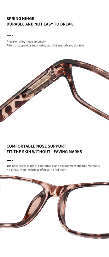 Reading Glasses Women Retro Anti Blue Light Clear Glasses Men Classic Rectangle Hyperopia Eyeglasses +1.0 +1.5 +2.0 +2.5 To +4.0