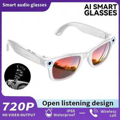 Ai Smart Glasses Unisex  smart glasses with Camera Video 8MP Translation Sunglasses Bluetooth Call Music Play Men Women Recording 100+ Languages