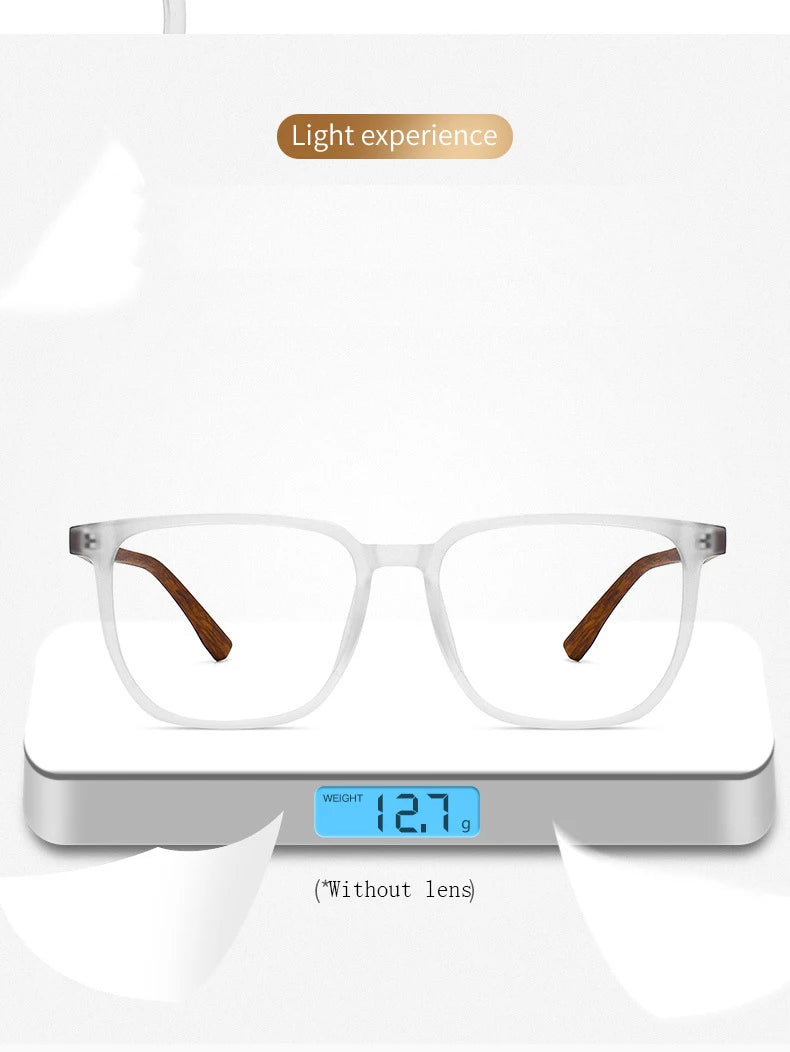 ANTI BLUE LIGHT Wood Pattern Retro /  Glasses for Men Optical TR90 MEN / WOMEN  Square Glasses Frame  Clear Lens Gift Frames F75233