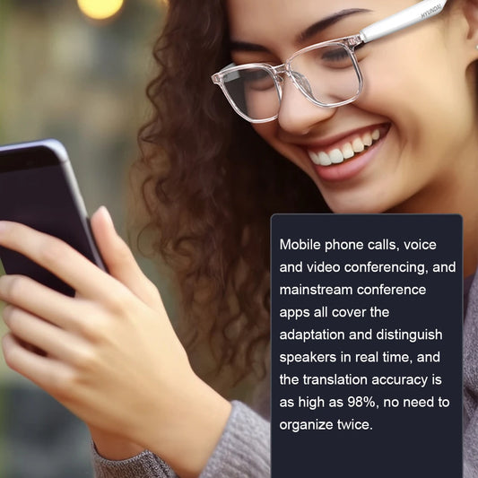 Ai Smart Glasses Unisex  Smart Glasses Translator 144 Languages Real-time Translation  Translation Bluetooth AI Translator Glasses Built-in Mic Speakers
