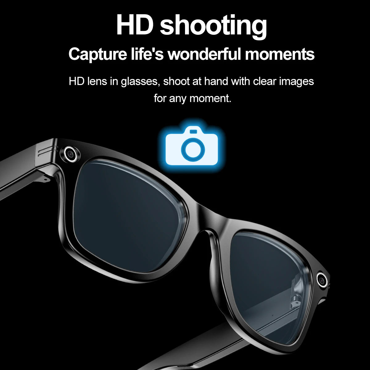 Ai Smart Glasses Unisex AI Camera Smart Glasses Q&A Translation Photo Take Video Record Wireless Call Protection Lenses Sports Sunglasses Gift
