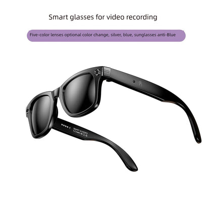 Ai Smart Glasses Unisex Smart Glasses Camera Shooting Function AI Translation Travel Black Technology Outdoor Sunglasses Built-in Camera Recording Integrated