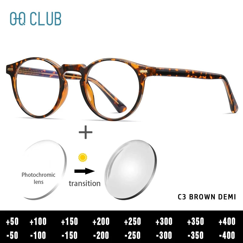 ANTI BLUE LIGHT Round Prescription Glasses Men's Eyeglasses Lunettes Myopia Lenses Eyepieces for Reading Glass Eyewear