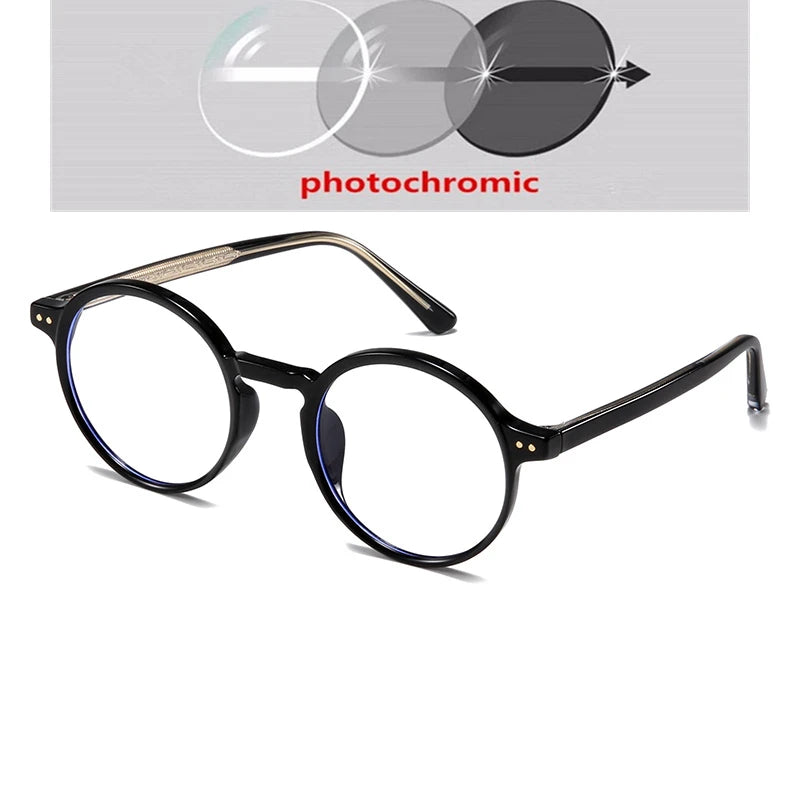 ANTI BLUE LIGHT Round Prescription Glasses For The Nearsighted Fashion TR90 Women Men Myopes Lunettes