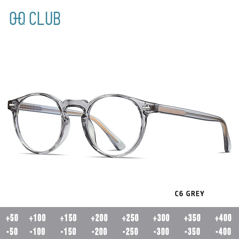 ANTI BLUE LIGHT Round Prescription Glasses Men's Eyeglasses Lunettes Myopia Lenses Eyepieces for Reading Glass Eyewear